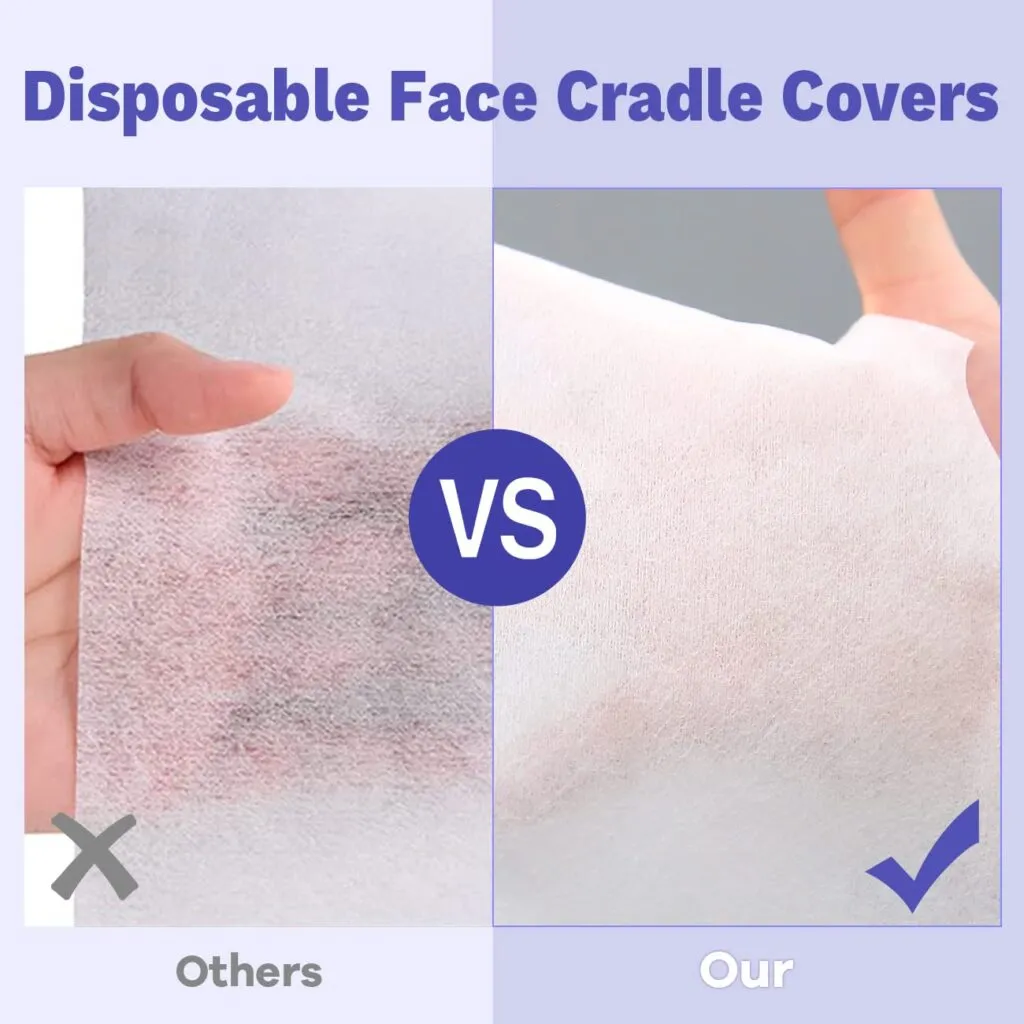 1000 Count Disposable Face Cradle Covers Medical Grade Ultra Soft Luxurious Non Sticking Massage Face Covers Headrest Co 2