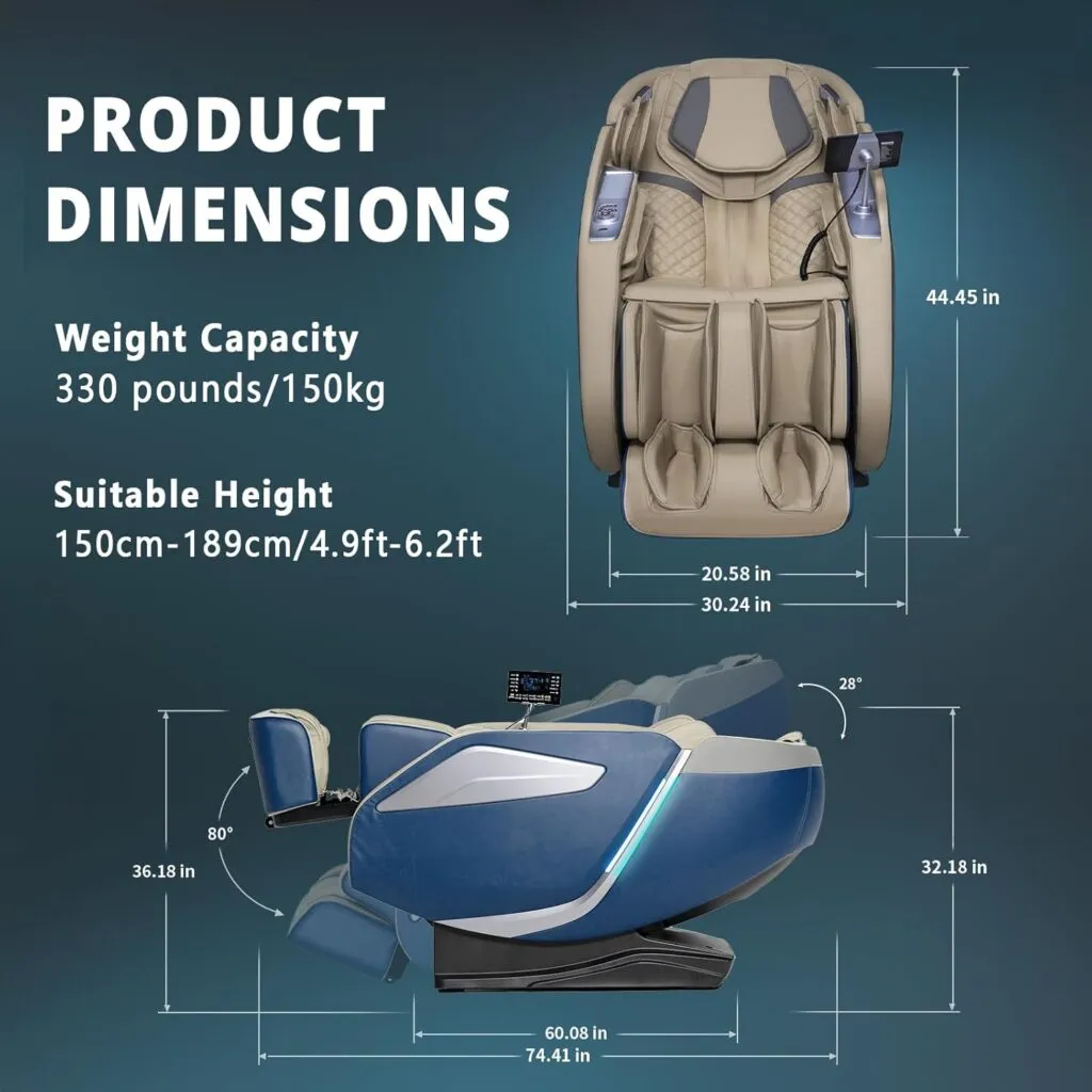 4d Massage Chair Full Body Zero Gravity Recliner 55 Sl Track15 Auto Modes11 Massage Technique40 Airbags Massagewith Yoga