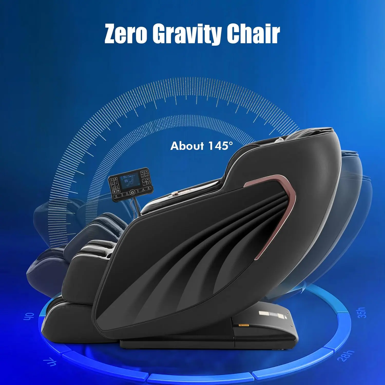 Artist hand Massage Chair Full Body, Luxury 4D Zero Gravity Massage Chair with SL-Track, Heating, Foot Rollers, Bluetooth Speaker, Full Body Airbags Compression Massage, Adjustable Recline (Black)