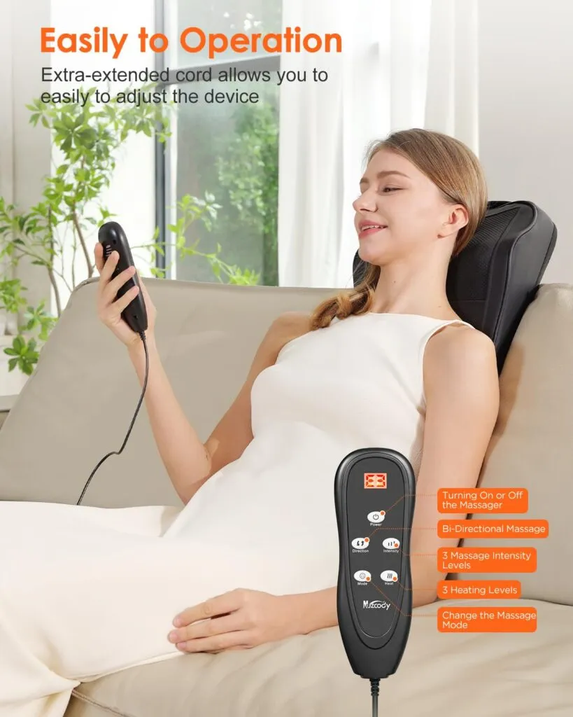 Back Massager With Heat Shiatsu Neck Back Massager Pillow For Pain Relief 3d Kneading Massage Cushion For Back Neck Shou 2