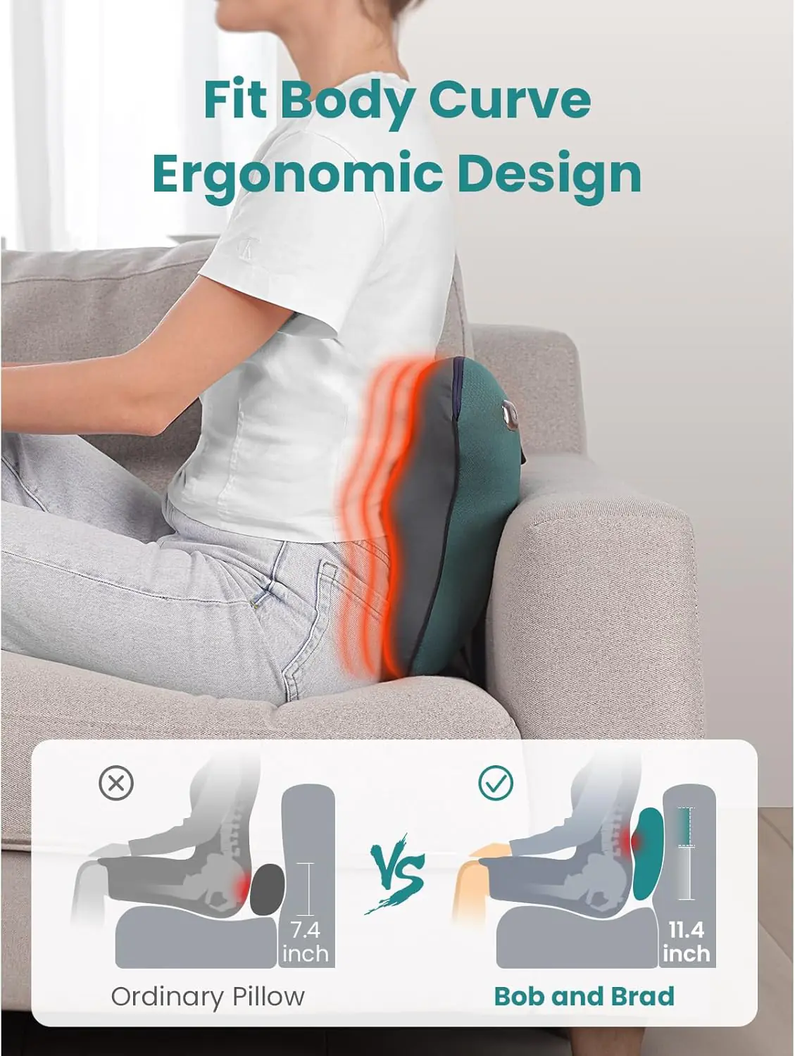 BOB AND BRAD Cordless Back Massager with Heat FSA HSA Eligible, Shiatsu Neck Massager for Pain Relief Deep Tissue, 3D Kneading Massage Pillow for Muscle Pain Relief, Fathers Day Birthday Gifts for Dad BOB AND BRAD Cordless Back Massager with Heat FSA HSA Eligible, Shiatsu Neck Massager for Pain Relief Deep Tissue, 3D Kneading Massage Pillow for Muscle Pain Relief, Fathers Day Birthday Gifts for Dad