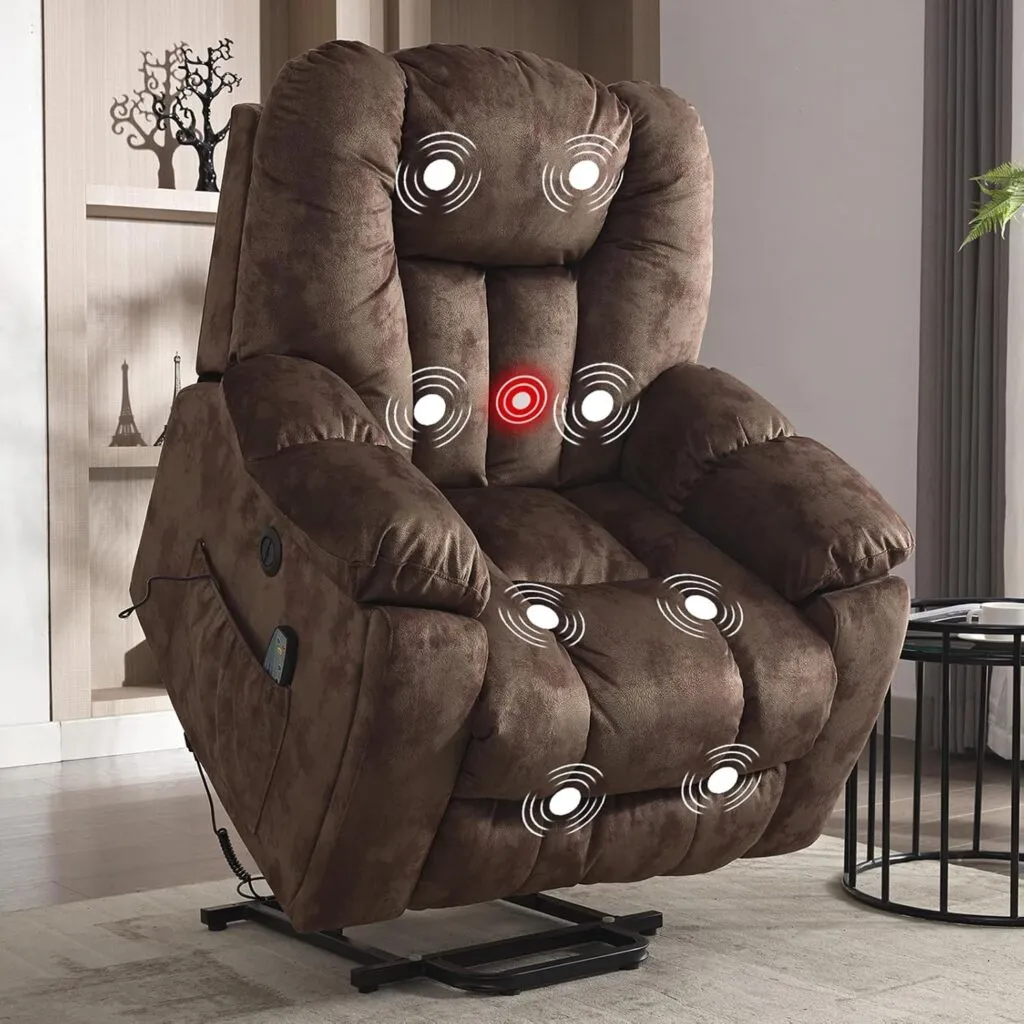 Canmov Power Lift Recliner Chair With Massage And Heat For Elderly Overstuffed Wide Recliners Heavy Duty And Safety Moti