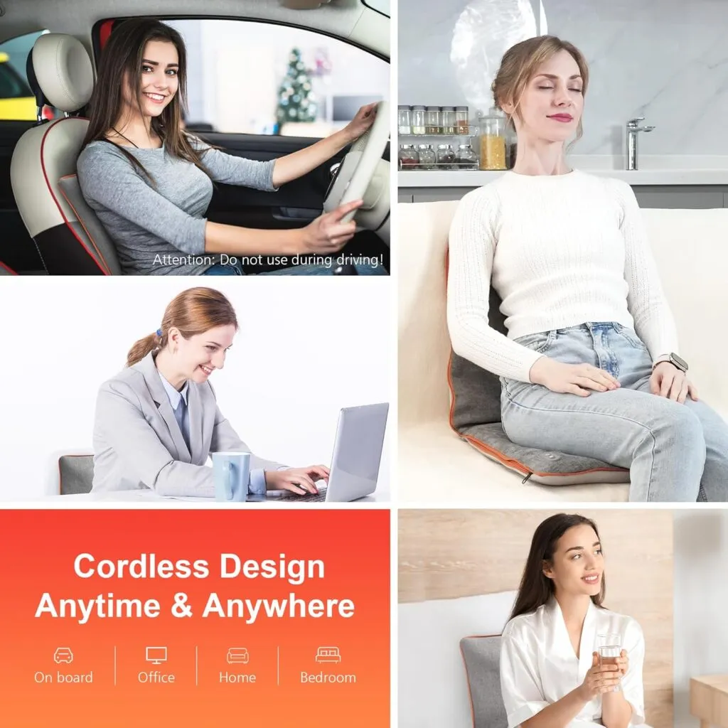 Comfier Rechargeable Back Massage Pad For Back Deep Tissue Foldable Back Massage Chair Pad With Adjustable Intensityshia 1