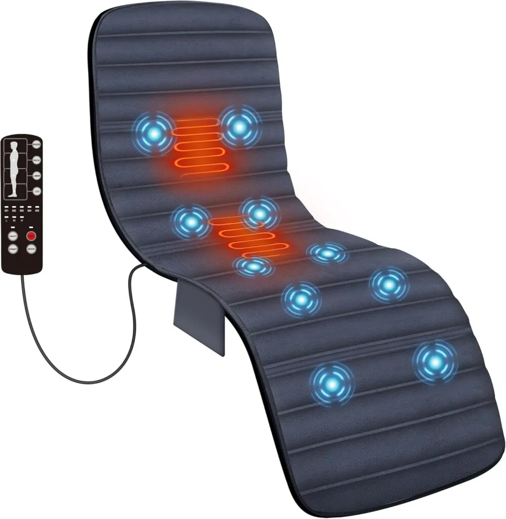 Comfier Vibration Massage Mat With Heat App Control Movable Shiatsu Neck Massage Pillow 4 Heating Pads 10 Massage Nodes 1 3