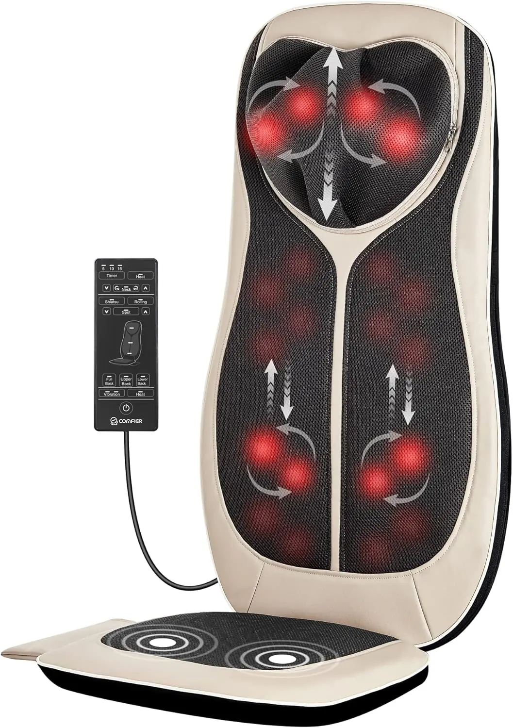 Coococo Shiatsu Neck Back Massager With Heat Gifts For Men Kneading Massage Chair Pad For Full Body Relaxation Chair Mas