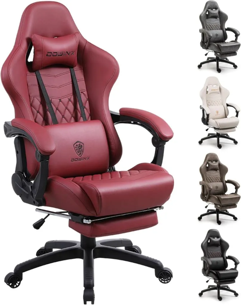 Dowinx Gaming Chair Big And Tall Ergonomic Computer Chair With Footrest And Massage Lumbar Support High Back Comfortable