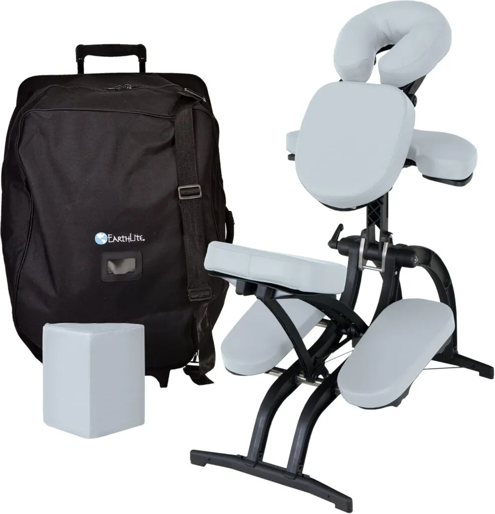 Earthlite Portable Massage Chair Avila Ii Premium Folding Spamassagetattoo Chair Incl Rolling Carry Case