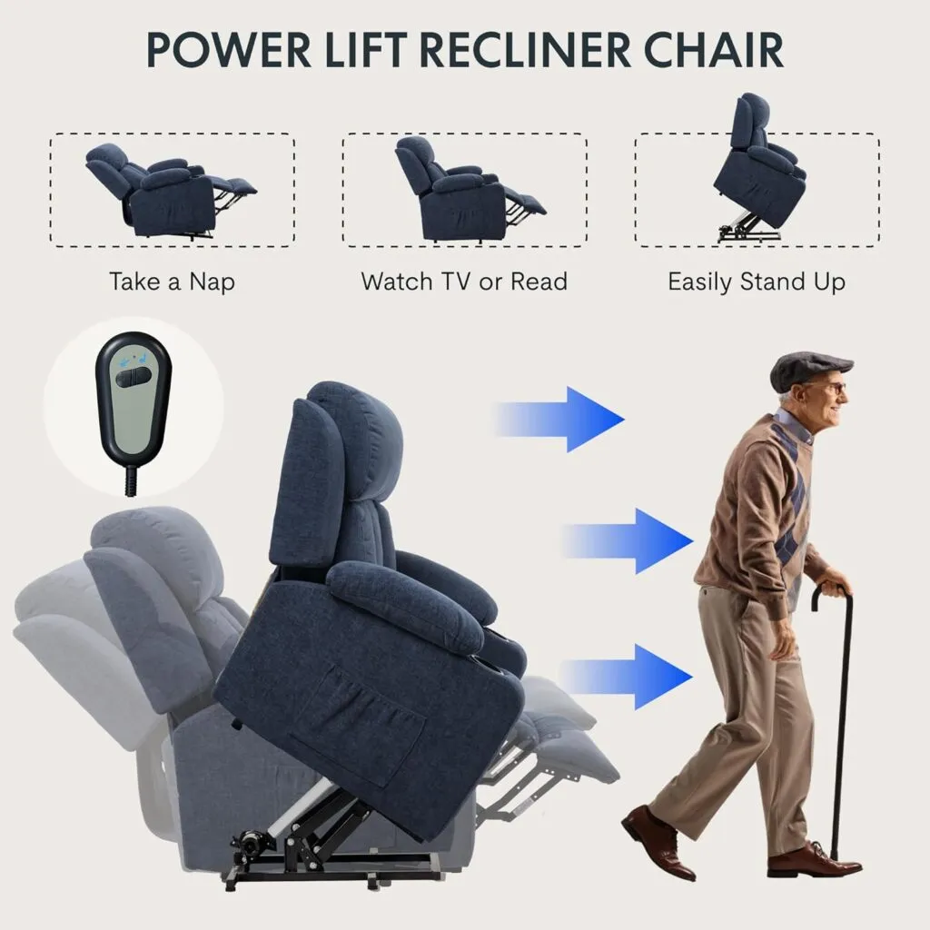 Flexispot Xl23 Power Lift Recliner Chair With Massage Heat For Elderly Large Electric Lift Chair With Usb Port Cup Holde 2