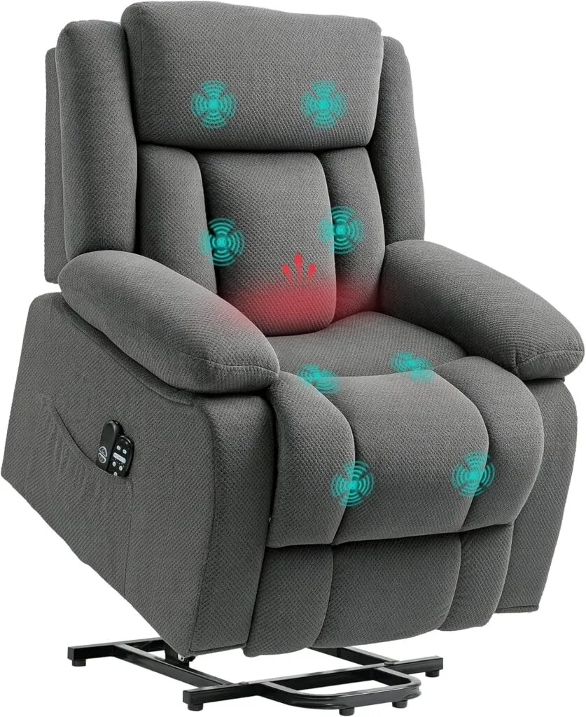 Homcom Power Lift Recliner Chair For Elderly With Massage And Heat Electric Lift Chair Fabric Massage Chair Recliner Wit 3