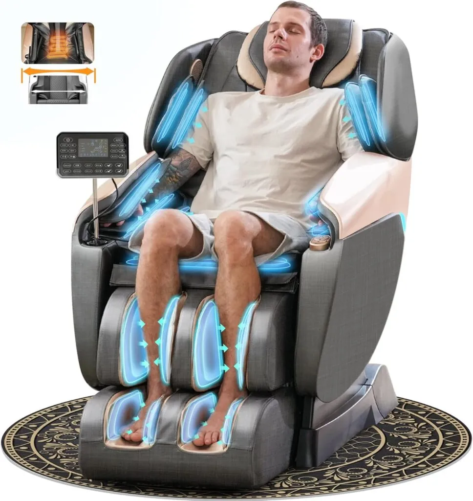 Massage Chair Full Body 4d Sl Track Zero Gravity Massage Chair Shiatsu Recliner With Mat 9 Pre Set Auto Programmed Body