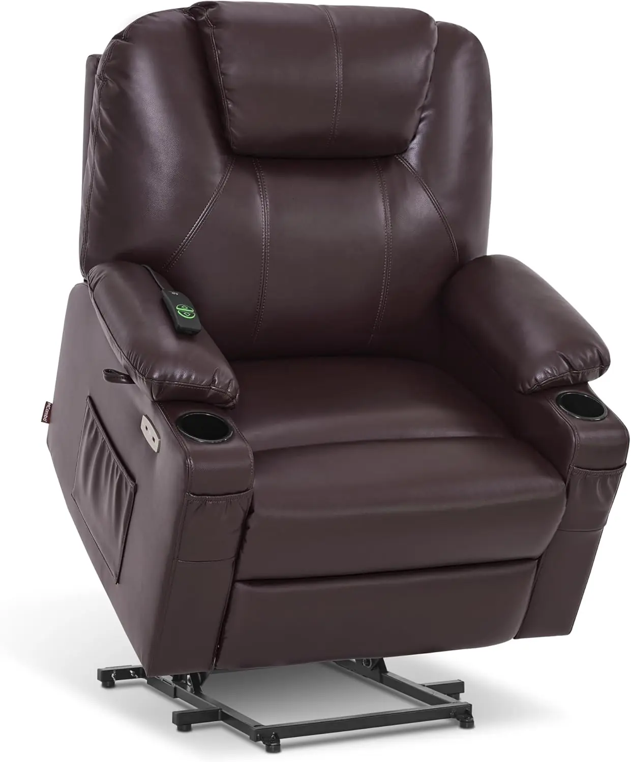 Mcombo Electric Power Lift Recliner Chair Sofa With Massage And Heat For Elderly 3 Positions 2 Side Pockets And Cup Hold 3