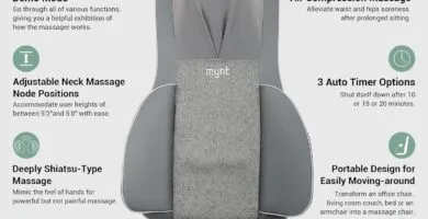 Mynt Fsa Hsa Eligible 3d Shiatsu Neck And Back Massager For Chair With 10 Deep Kneading Nodes Adjustable Gray Back And N 3