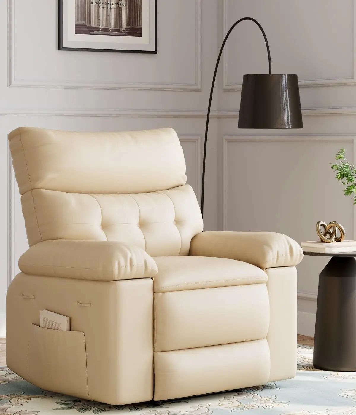 Oversized Recliner Chairs With Massage And Heat 360 Swivel Lazy Rocking Chair For Adults With Remote Control For Living