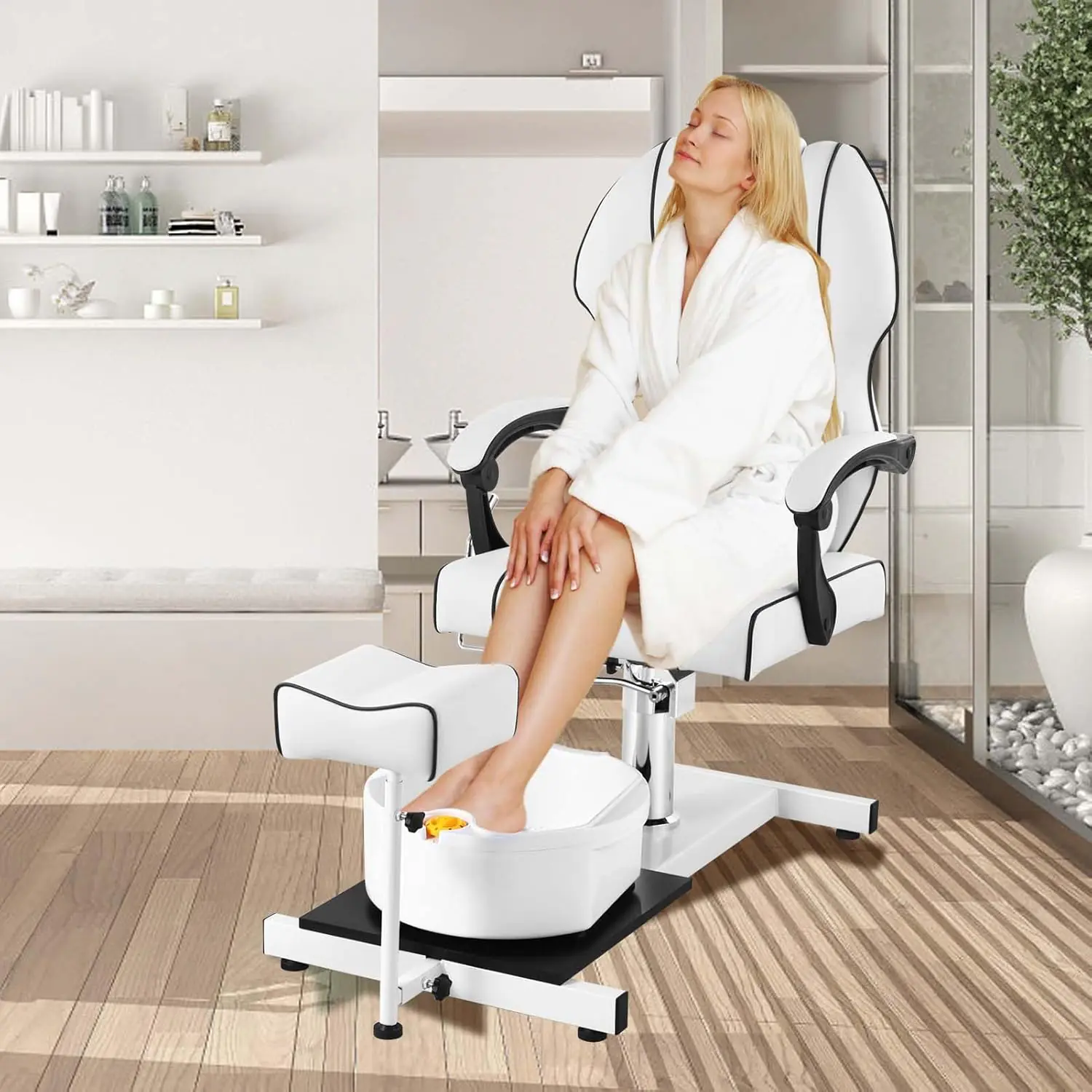 Pedicure Chair With Bubble Massage Foot Bath Hydraulic Lift Pedicure Chairs No Plumbing 360 Swivel Pedicure Chair Height 1