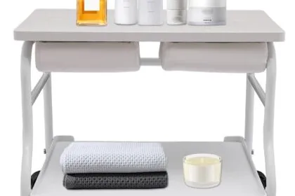 Pedicure Foot Stool Cart Portable Foot Chair Trolley Pedicure Manicure Nail Foot Bath Spa Foot Rest Foot Massage Beauty 