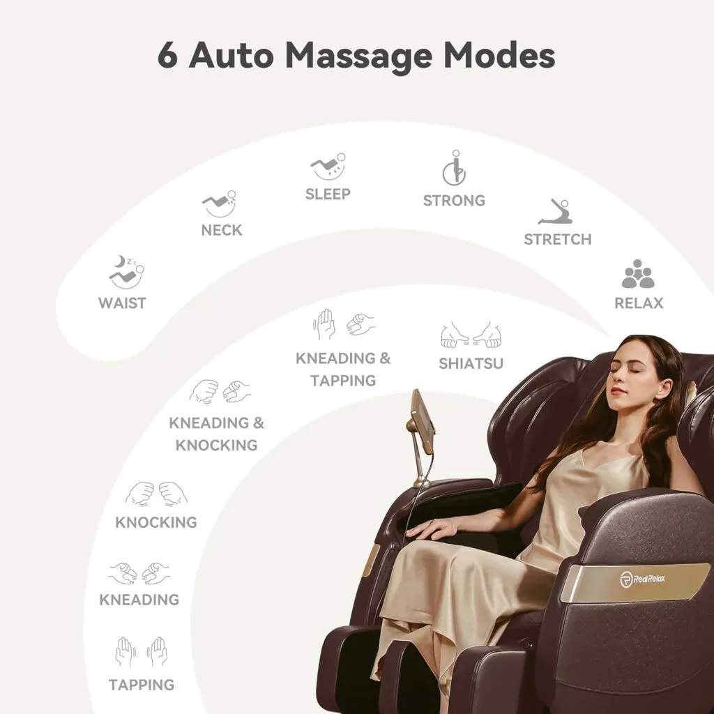 Real Relax 2024 Massage Chair Recliner Dual Core S Track Lower Back And Calf Heating Lcd And App Control Full Body Airba 1
