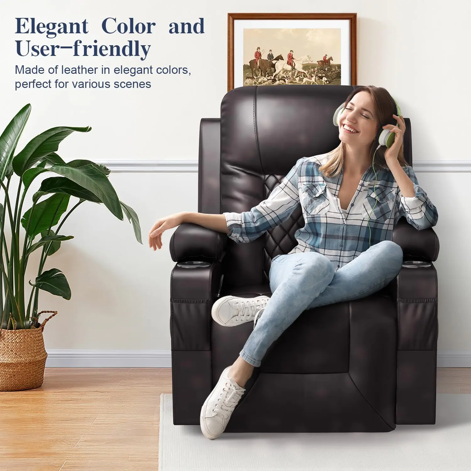 Recliner Chairs For Adults Massage Rocker With Heated Modern Ergonomic Lounge 360 Degree Swivel Single Sofa Seat Living 1 3