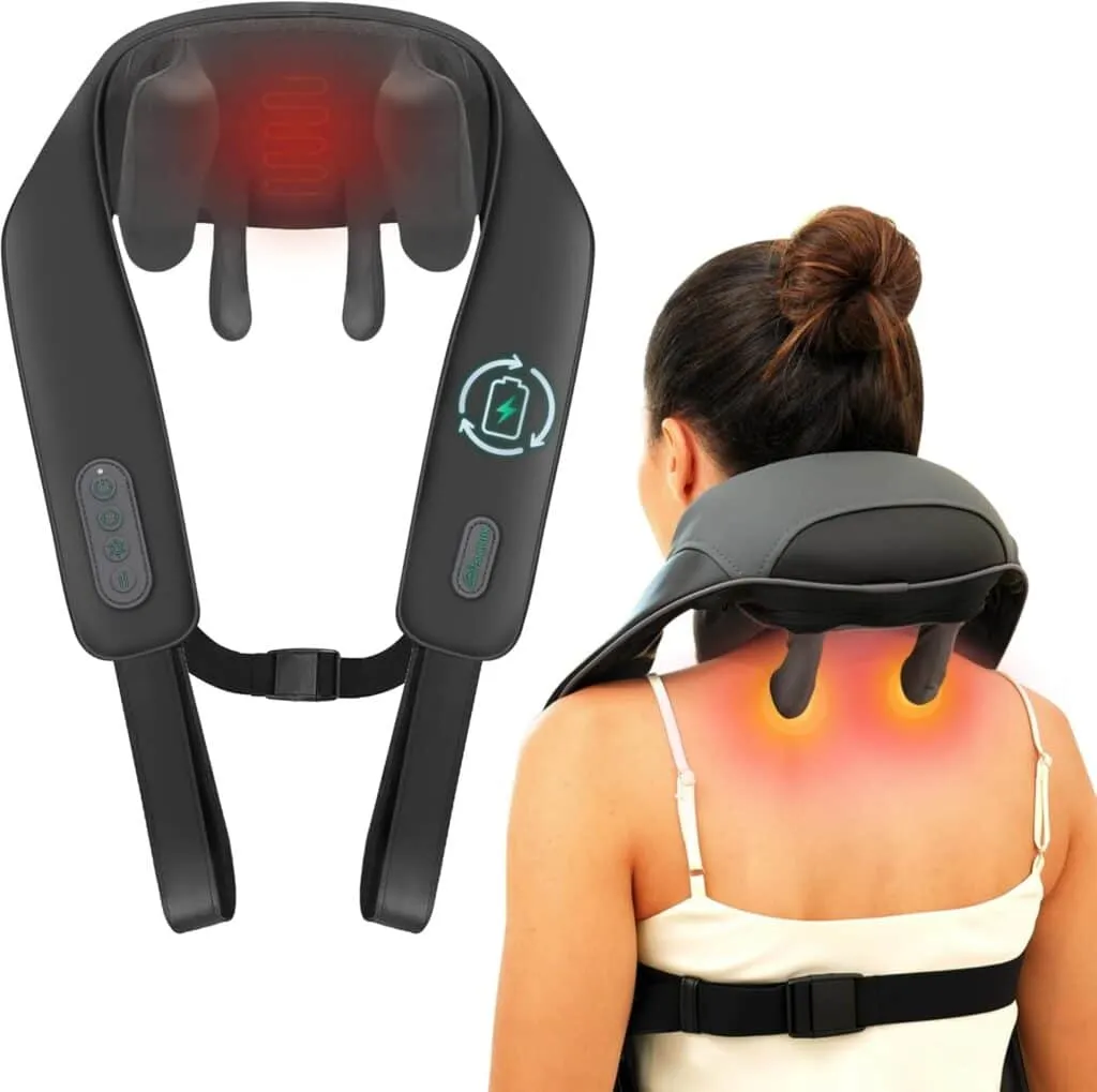 Snailax Cordless Neck Shoulder Massager With Soothing Heat Upgarded 4d Deep Tissue Kneading Shiatsu Back Massager Pillow