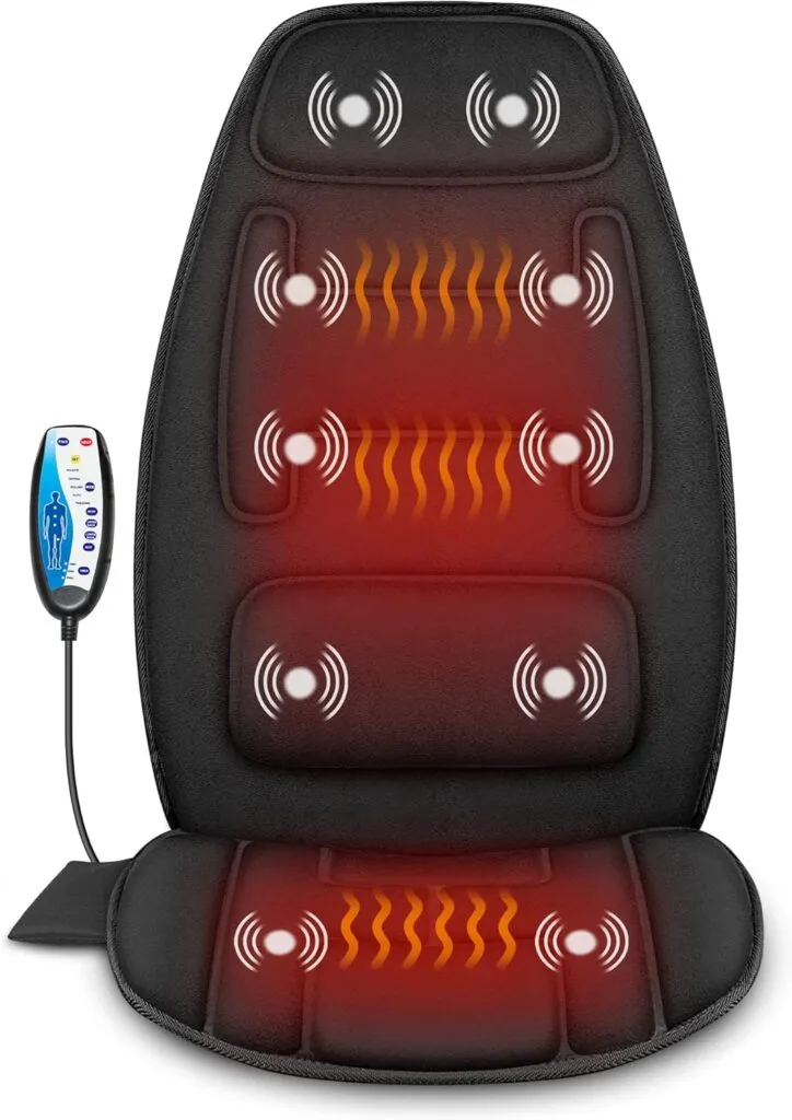 Snailax Massage Cushion With Heat Memory Foam Neck And Lumbar Support 10 Vibration Motors For Back And Chair 4