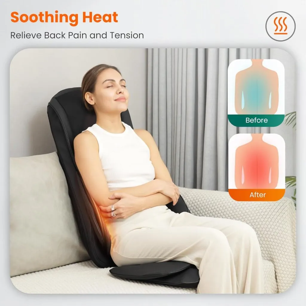Snailax Shiatsu Neck And Back Massager With Heat Chair Massager With Compression Full Body Massage Chair Pad Seat Massag 2