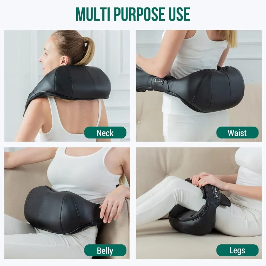 Snailax Shiatsu Neck And Shoulder Massager Back Massager With Heat Deep Kneading Electric Massage Pillow For Neck Back S 1