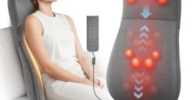 Therazzage Shiatsu Back And Neck Massager With Heat Kneading Rolling Vibration Massage Seat Cushion Full Back Massage Ch 3