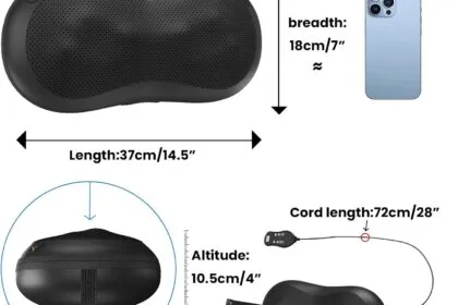 Adjustable Neck Shoulder Massage Pillow With Magic Strap High Power Copper Motor Hand Control Heating Back Massager For 1 6