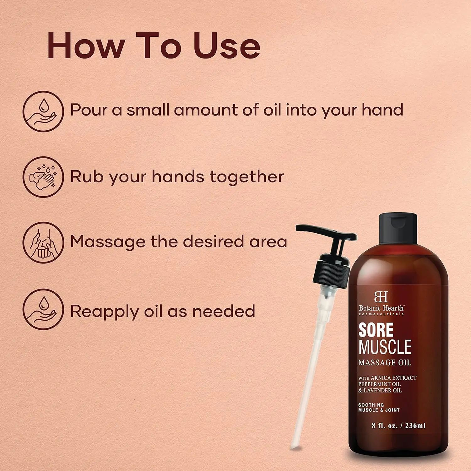 Botanic Hearth Sore Muscle Massage Oil With Arnica Montana Extract And Essential Oils Warming And Relaxing Soothes Tired 1