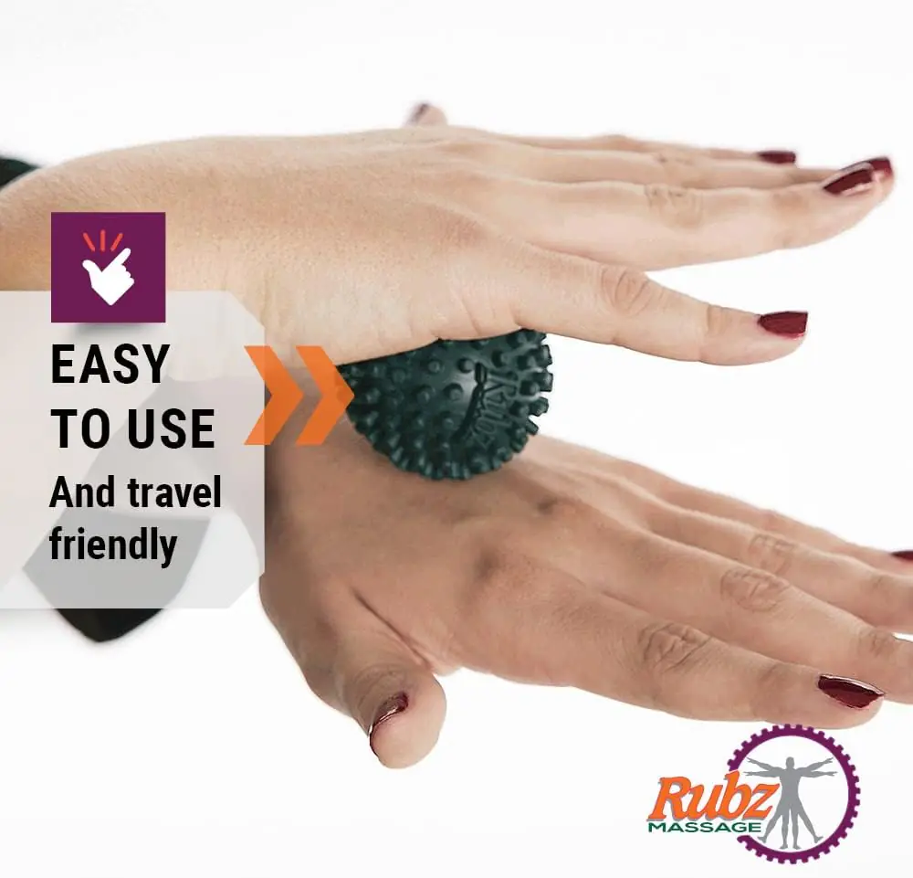 Due North Foot Rubz Hand Back Massage Ball - Relieve Pain from Plantar Fasciitis, Tight Muscles Sore Feet - Massage Tool