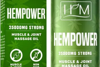 Hempower Massage Oil For Muscle Joint Pain 25000 Mg Ultra Strength Formula Soothes Discomfort Supports Active Lifestyle 