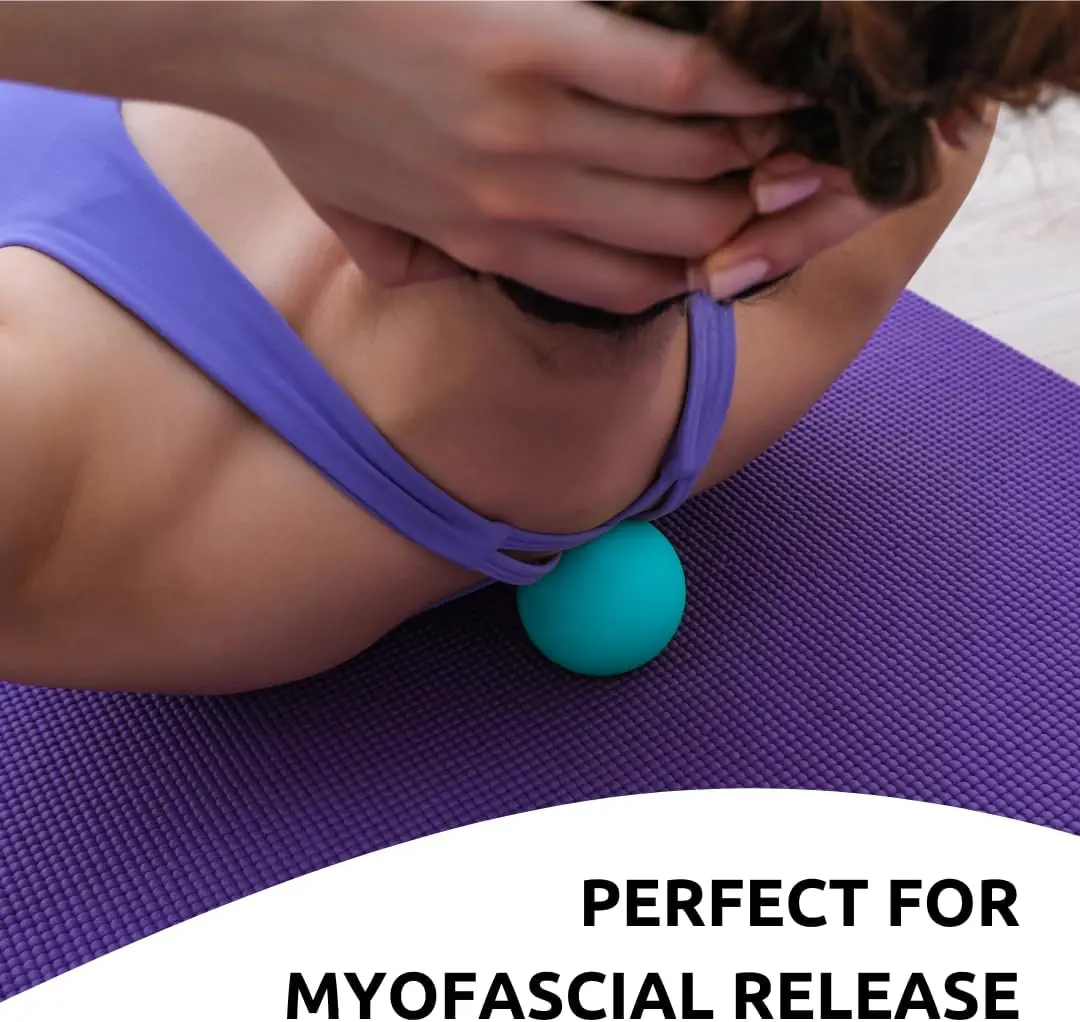 Lacrosse Massage Balls for Myofascial Release, Physical Therapy Ball, Foot Massage Ball Roller for Plantar Fasciitis, Yoga Deep Tissue, Trigger Point Balls Hard Rubber 2 Pack (Blue/Orange)