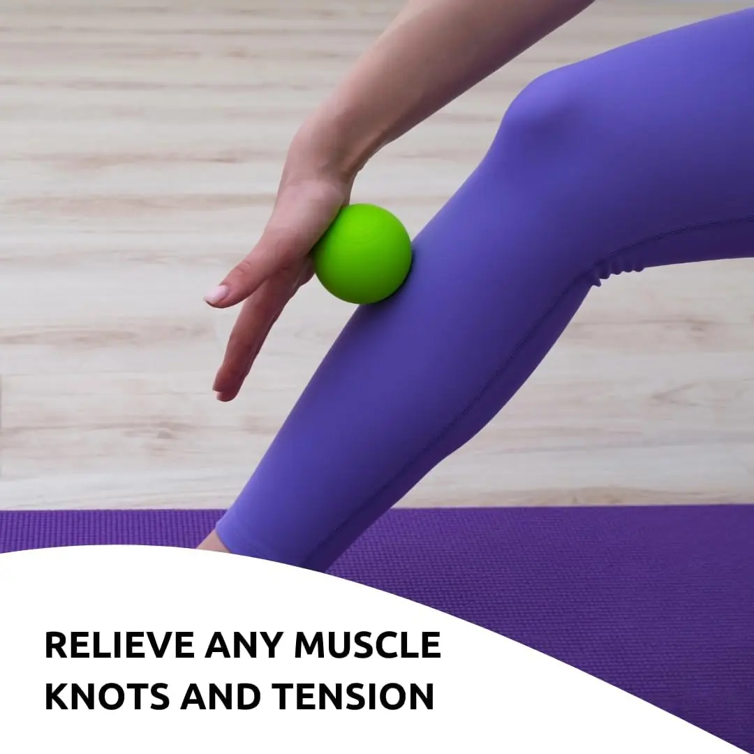 Lacrosse Massage Balls for Myofascial Release, Physical Therapy Ball, Foot Massage Ball Roller for Plantar Fasciitis, Yoga Deep Tissue, Trigger Point Balls Hard Rubber 2 Pack (Blue/Orange)