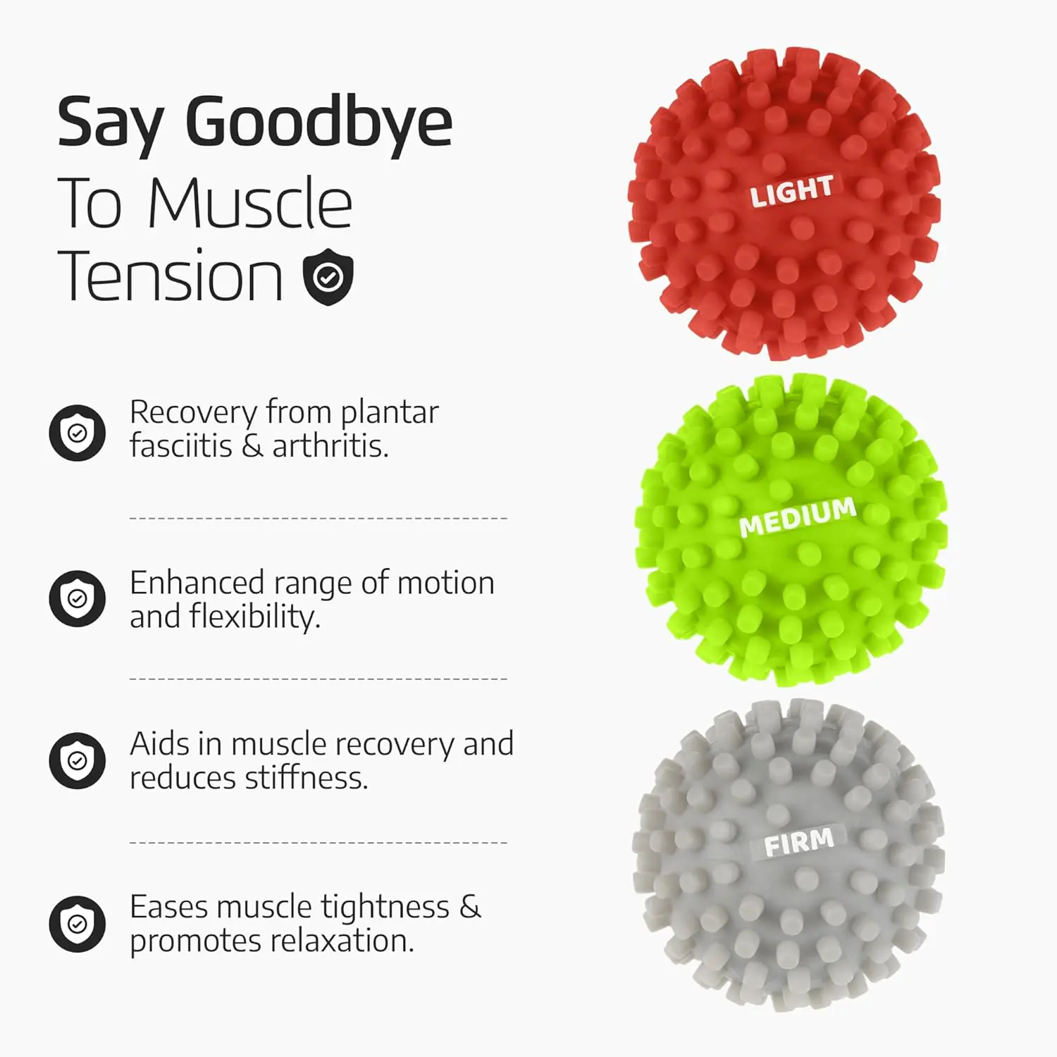 Logest 3-Piece Set Foot Massage Ball - for Trigger Point Therapy, Injury Rehabilitation Deep Tissue Massage Balls - Prevent Stiffness Improve Strength - Silicon Spike Ball for Foot and Back Logest 3-Piece Set Foot Massage Ball - for Trigger Point Therapy, Injury Rehabilitation Deep Tissue Massage Balls - Prevent Stiffness Improve Strength - Silicon Spike Ball for Foot and Back