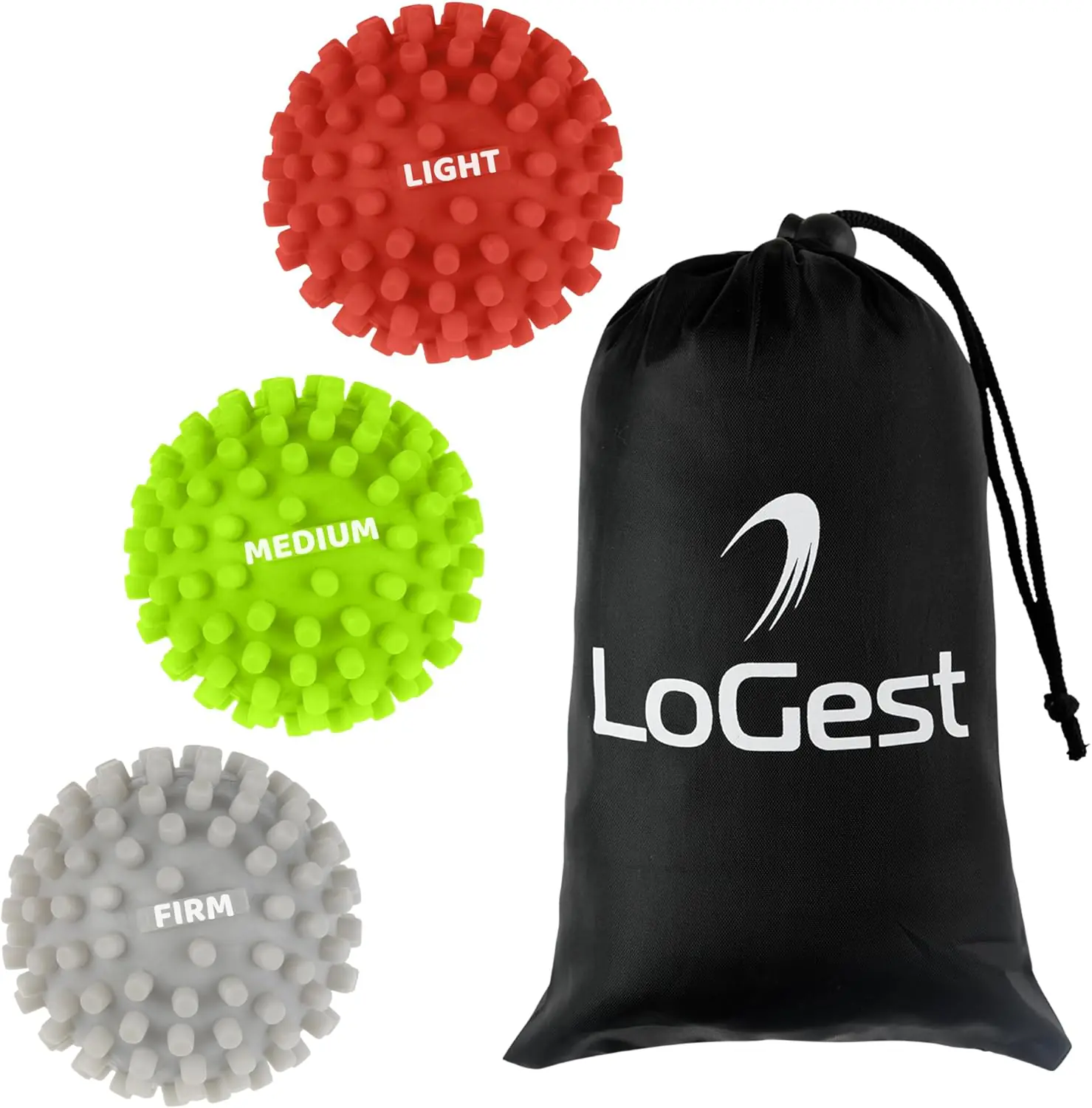 Logest 3-Piece Set Foot Massage Ball - for Trigger Point Therapy, Injury Rehabilitation Deep Tissue Massage Balls - Prevent Stiffness Improve Strength - Silicon Spike Ball for Foot and Back Logest 3-Piece Set Foot Massage Ball - for Trigger Point Therapy, Injury Rehabilitation Deep Tissue Massage Balls - Prevent Stiffness Improve Strength - Silicon Spike Ball for Foot and Back