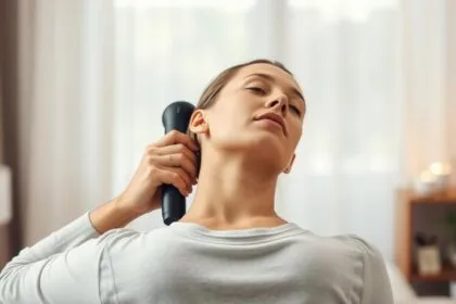 massage gun on neck