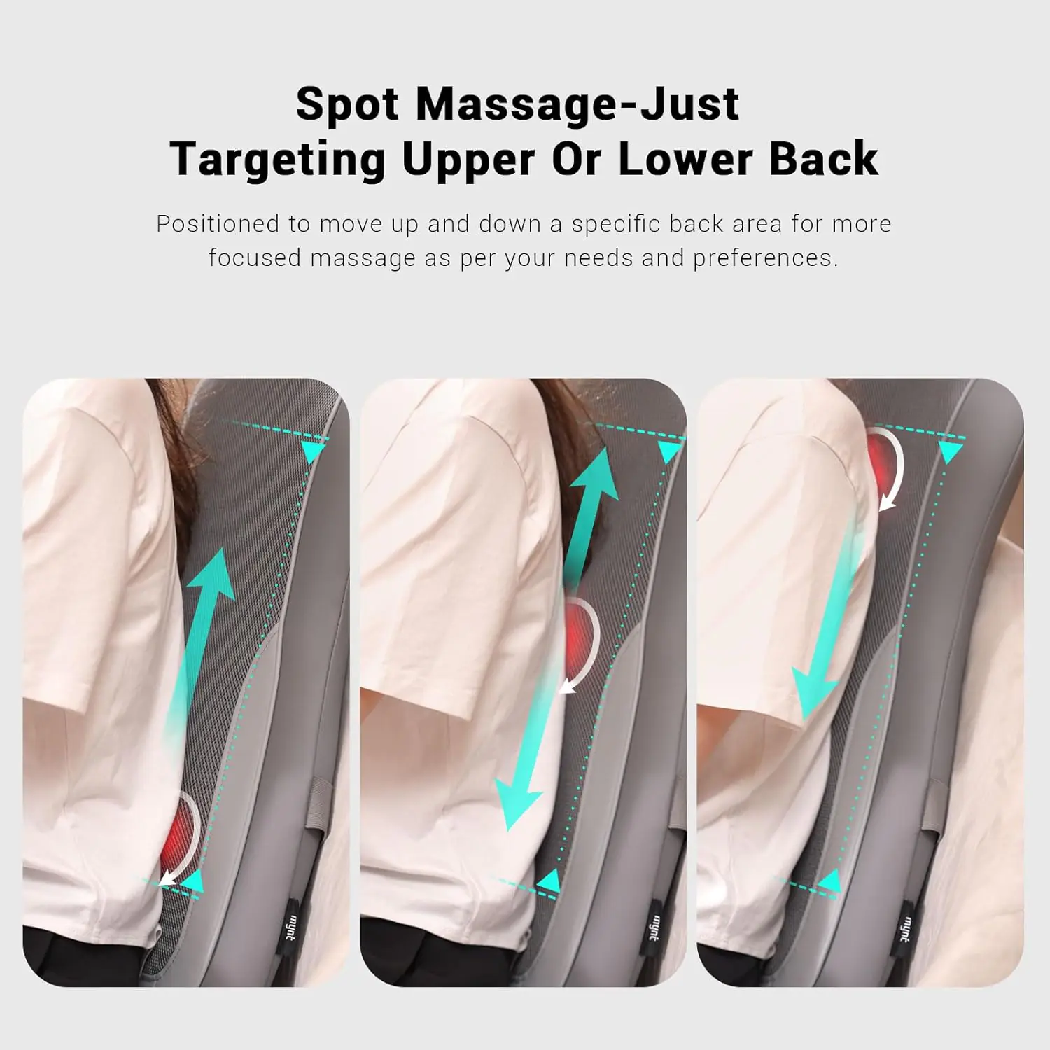 Mynt Black Acupressure Massage Chair Pad With 4 Deep Kneading Nodes Shiatsu Back Massager For Chair With Heat Heated Bac 11