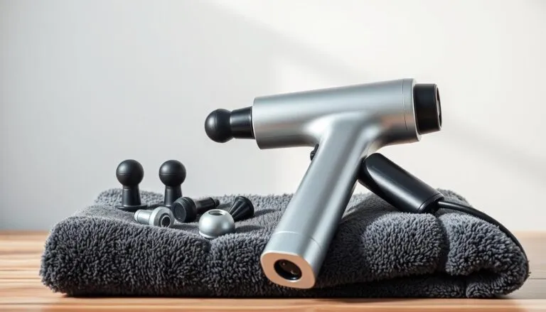 massage gun on back