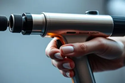 massage gun on sore muscles